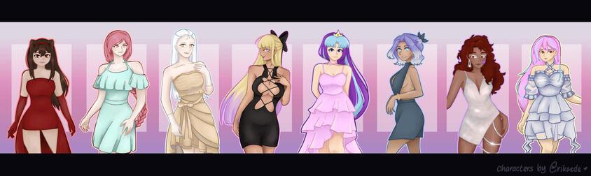 Drawing my OCs in dresses!